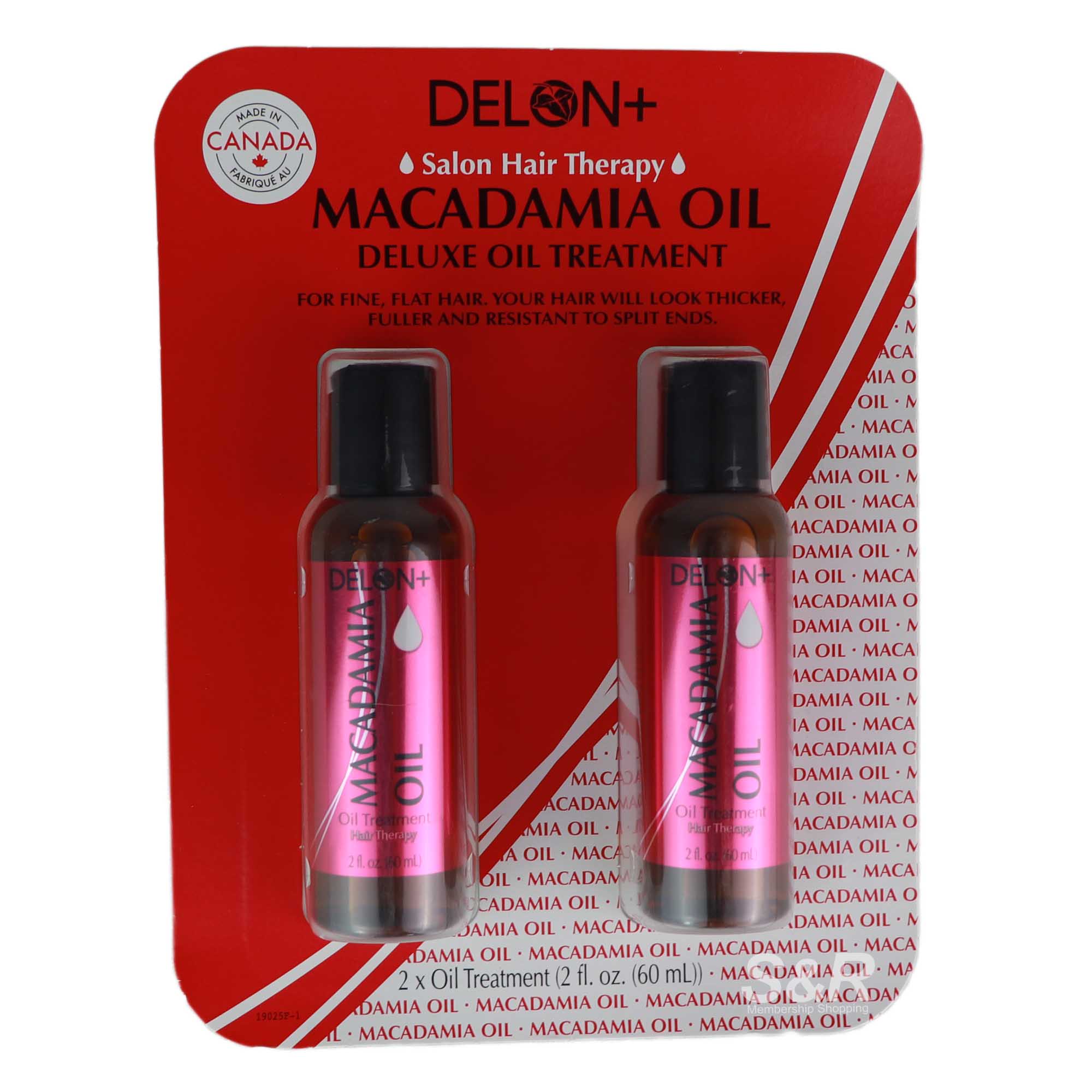 Delon+ Salon Hair Therapy Macadamia Oil Deluxe Oil Treatment 2 bottles Delon+ Salon Hair Therapy Macadamia Oil Deluxe Oil Treatment 2 bottles